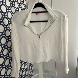 Stoney Clover Lane for Target White Terrycloth Quarter Zip